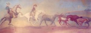 Mural of Round up - Commissioned by Raymond Loewy, William Snaith, NY, 1966

May DNF Denver
500 Sq. Ft., Oil Painting